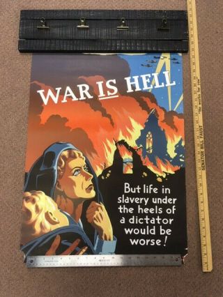 Ww2 Propaganda Poster - " War Is Hell " - 20x27