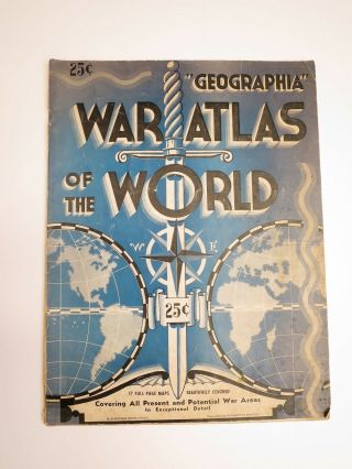 Vintage Wwii Geographia War Atlas Of The World By Alexander Gross Circa 1942