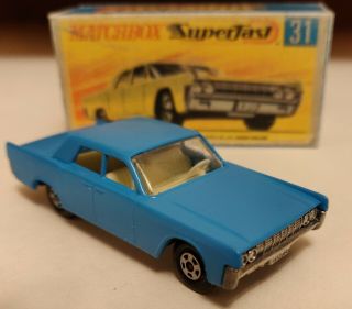 Matchbox Superfast Lesney 31 Lincoln Continental Custom /crafted Box