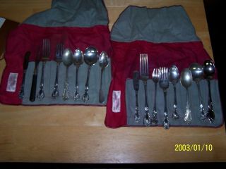 10 Piece Alvin Chateau Rose Sterling Silver Flatware Spoon Fork Knife & 6 More