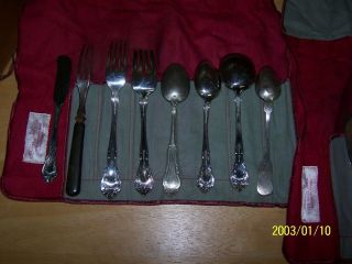 10 piece Alvin Chateau Rose Sterling Silver Flatware Spoon Fork Knife & 6 More 3