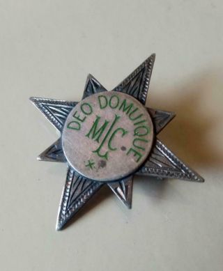 Vintage Mlc Methodist Ladies College School Badge - Silver,  Australian,  C1930 - 40s