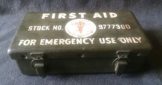 Vintage Metal First Aid Us Army Medical Department Emergency Box Stock 9777300