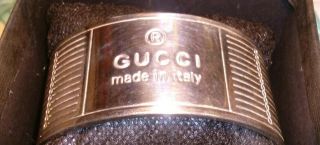 Vintage R Gucci Silver Cuff Bracelet Made In Italy