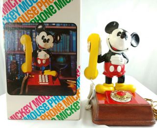 Vintage The Mickey Mouse Phone Landline Rotary Dial Telephone 1976 Walt Disney