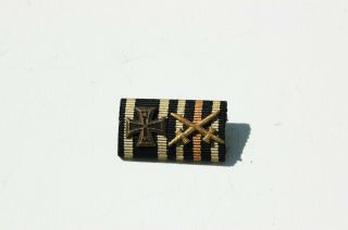 Wwi Wwii German Ribbon Bar 2 Place Iron Cross With Mini Cross And Other