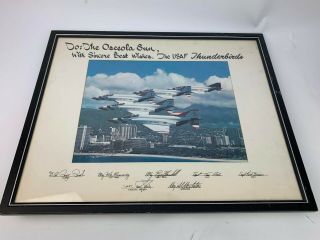 Vintage 1972 - 75 Usaf Thunderbirds Signed Picture F - 4e Phantom Over Hawaii