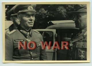 Wwii German Photo Fieldmarshal Erwin Rommel The Knight Cross Holder,  9