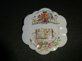 1897 Diamond Jubilee Queen Victoria Hand Painted Foley China Teaplate.