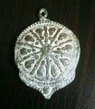 Authentic Ancient Bronze Roman Artifact Pendant Legion Army Shield Shape Medal