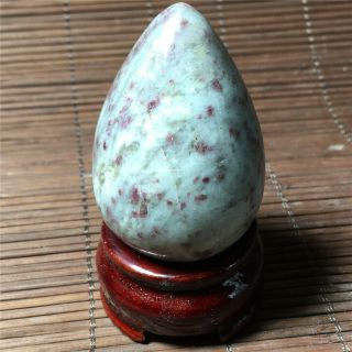 107g Natural Red Tourmaline Quartz Crystal Polished Egg Specimen C623
