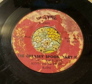 Wild R&b Northern Soul Funk Dancer 45 Scotty & The Rib - Tips Greasey Spoon Hear