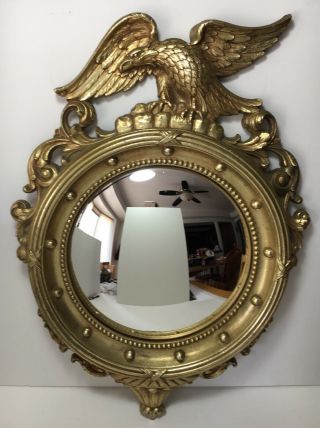 Vintage Eagle Mirror - Us American Eagle 21” Convex Mirror Gold Syroco