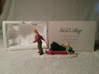 Dept 56 Snow Village " Bringing Home The Tree " 5169 - 1 - - Accessory