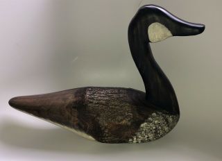 Chris Boone Canadian Goose Wood Sculpture Decoy Signed Vintage Hand Carved