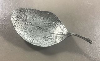 Don Drumm Signed Hand Crafted Pewter Natural Leaf 5 " X 2.  5 " Dish
