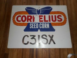 Vintage Cornelius Farm Hybrid Seed Corn Advertising Sign