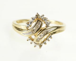 10k Diamond Encrusted Freeform Cluster Fashion Ring Size 7 Yellow Gold 91