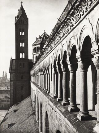 1934 Vintage 11x14 Germany Speyer Cathedral Architecture Photo Art Walter Hege