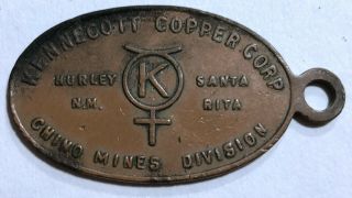 Kennecott Copper Chino Mines Roadrunner Pendant Token Key Chain