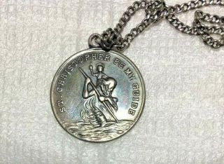 Vintage Sterling St Christopher/ St Joseph Of Cupertino Medal Wwii Vet Owned