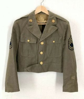 Vintage Ww2 Early War Od Wool Ike Jacket W/ Replaceable Scoville Buttons