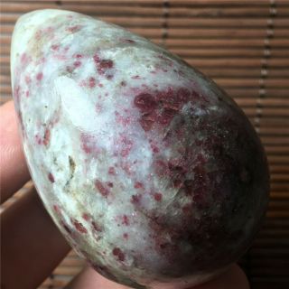 145g Natural Red Tourmaline Quartz Crystal Polished Egg Specimen C952