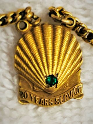 Shell Oil Tie Clip 10k 20 Year Service Award 1955