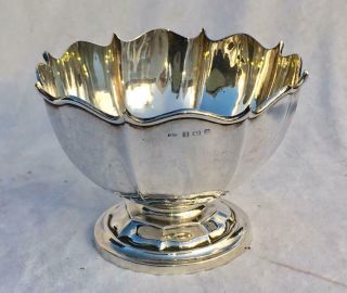 5.  75 " Antique Hm 1906 Sterling Silver Fluted Rose Bowl By Zimmerman