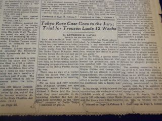 1949 September 27 York Times - Tokyo Rose Case To Jury - Nt 3665