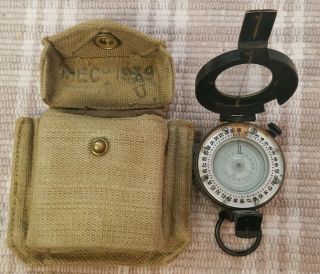 Ww2 Compass T.  G.  Co.  Ltd London No.  B40164 1940 Mk Iii Web Carrying Case1939