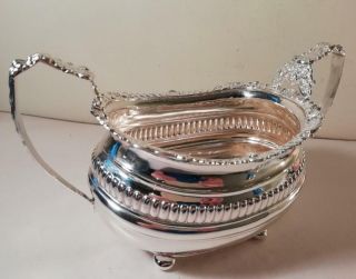 A Large Antique Silver Two Handled Bowl W.  Acanthus Trim : Chester 1906