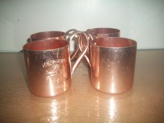 4 Smirnoff Vodka Moscow Mule Copper Mugs - Advertising Great For Camping