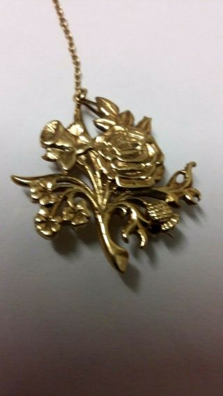 Antique 9ct Gold Brooch With Nation Emblems Of United Kingdom And Ireland