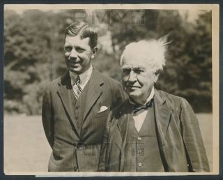 1926 Thomas Edison & Prince Of Sweden,  " The Genius & His Highness " Vintage Photo