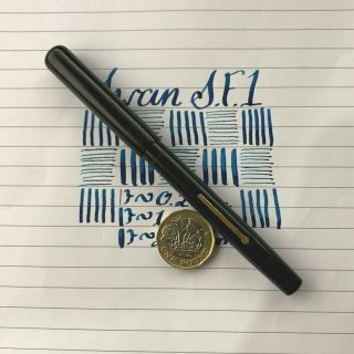 Vintage Mabie Todd Swan S.  F.  1.  Fountain Pen,  14k Gold Italic Flex Nib,  Restored