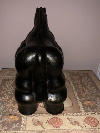 Unique Botero Style Black Trojan Horse Ceramic Sculpture 2
