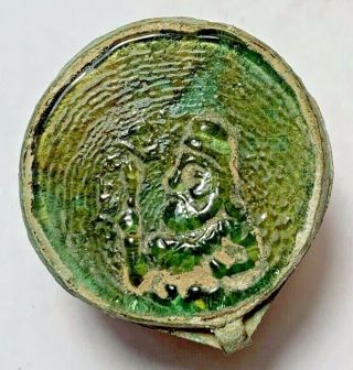 Rare Ancient Greek Glass Seal Pendant Sasanian King Of Persia 8.  5gr 35.  5mm