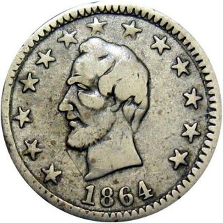1864 Abraham Lincoln German Silver Patriotic Civil War Token R4
