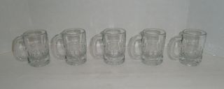 Set Of 5 Vintage Libbey Glass Small Mini Mug Beer Stein Shot Glasses