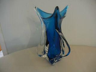Vintage Chalet Art Glass Flower Vase Hand Blown - Signed Chalet Canada - Exc.