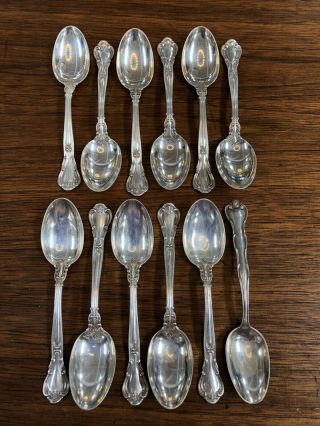 Gorham Chantilly Sterling Silver Flatware Service For 12 Tea Spoons 11.  7oz 5.  75”