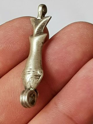 Fantastic Extremely Rare Ancient Silver Fish Pendant.  3,  3 Gr.  41 Mm