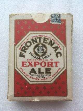 Frontenac Export Ale Beer Playing Card Box Sign Montreal Quebec Canada Brewery