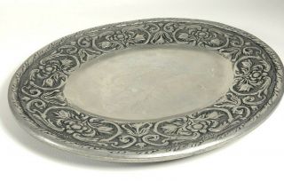 Wilton Armetale William & Mary Oval Pewter Serving Tray/platter 14 1/2 X 12 1/4”