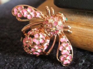 Rare Numbered Ltd.  Ed.  Joan Rivers Pink Pansy Bee Pin Brooch
