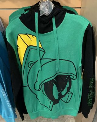 Six Flags Magic Mountain Looney Tunes Marvin The Martian Hoodie Sweater Large