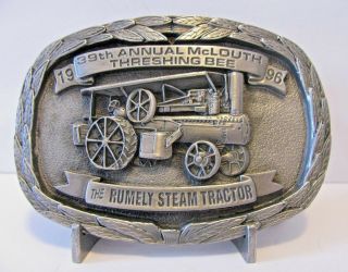 Rumely 1914 Steam Tractor Engine Belt Buckle 1996 Mclouth Ks 39th Threshing Bee