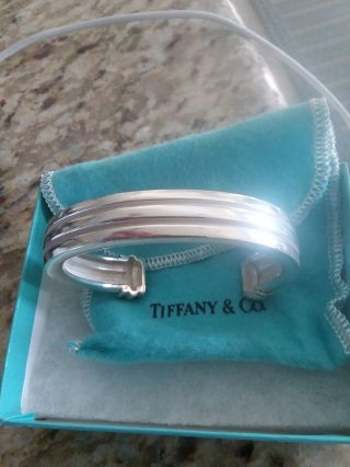 Vintage 1995 Tiffany & Co Sterling Silver Atlas Cuff Bracelet Fine Jewelry