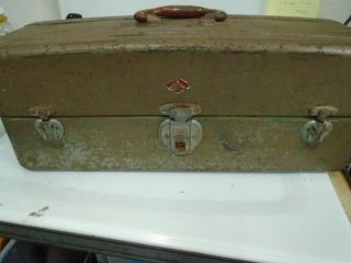 Union Steel Chest Corp.  Tackle Box (olympus Green) Made In U.  S.  A.  Vintage 1940 